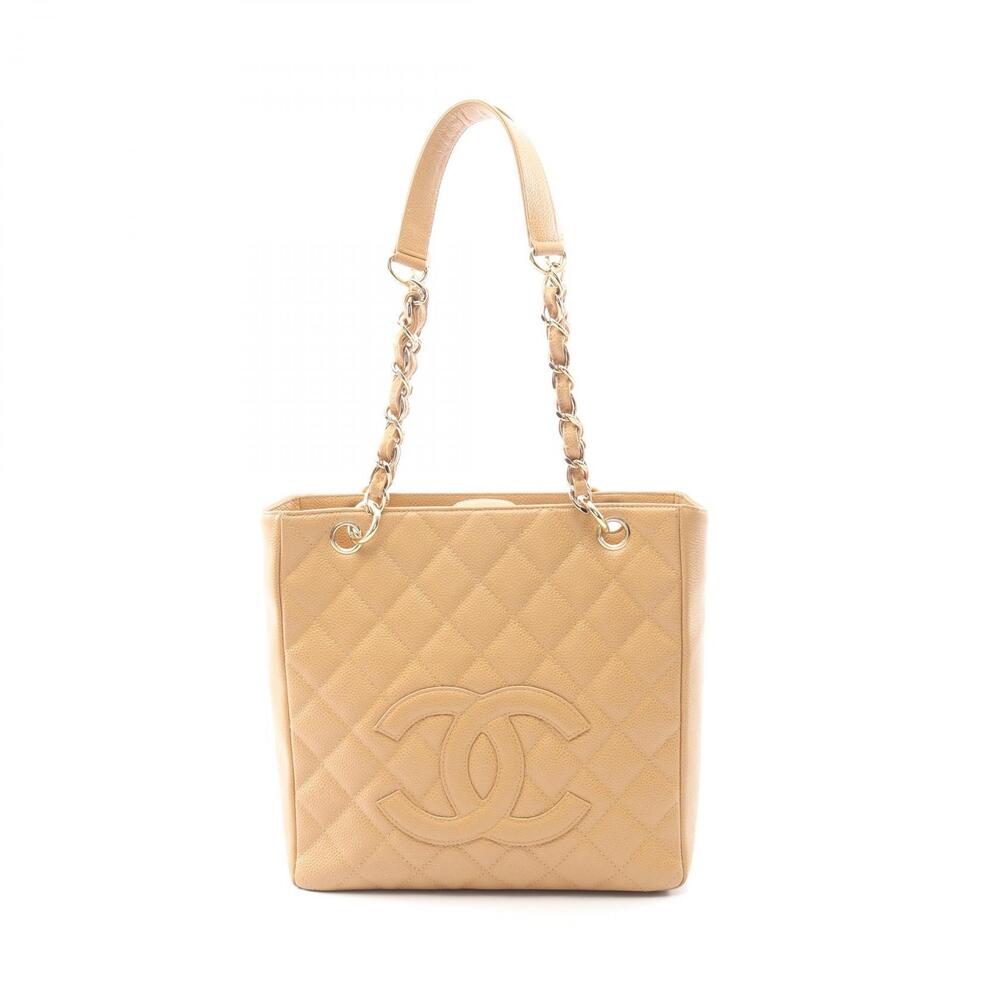 Chanel Matelasse PST Tote Bag Caviar Leather Grained Calfskin Beige